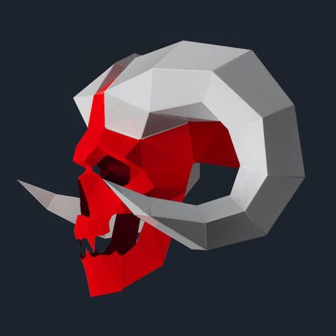 Skull with horn mask