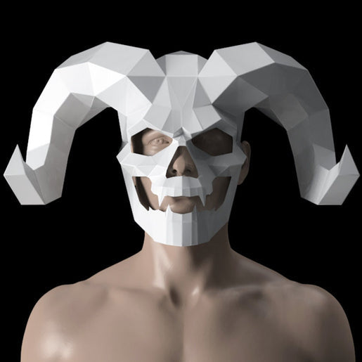 Skull with horn mask