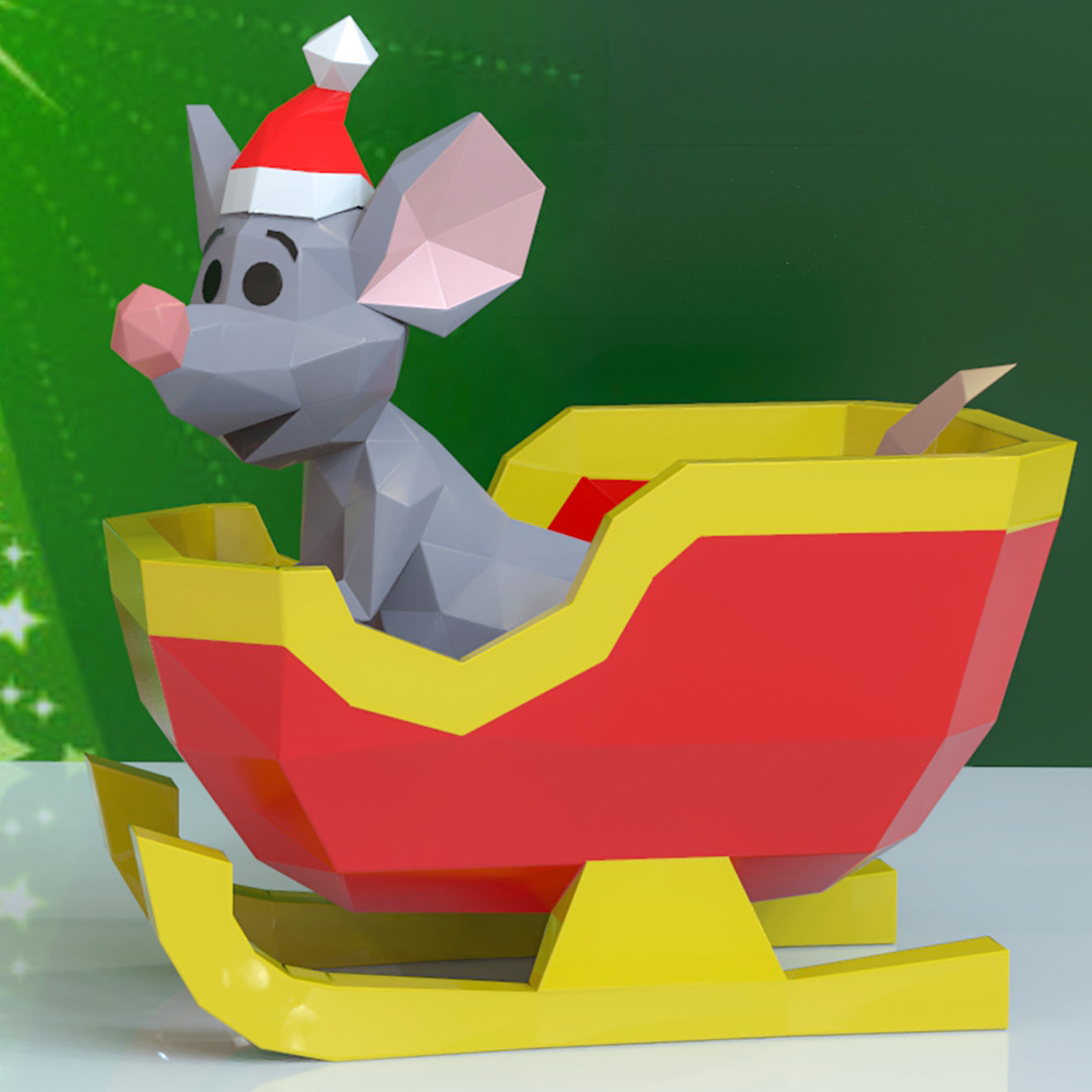 Mouse Christmas sleigh