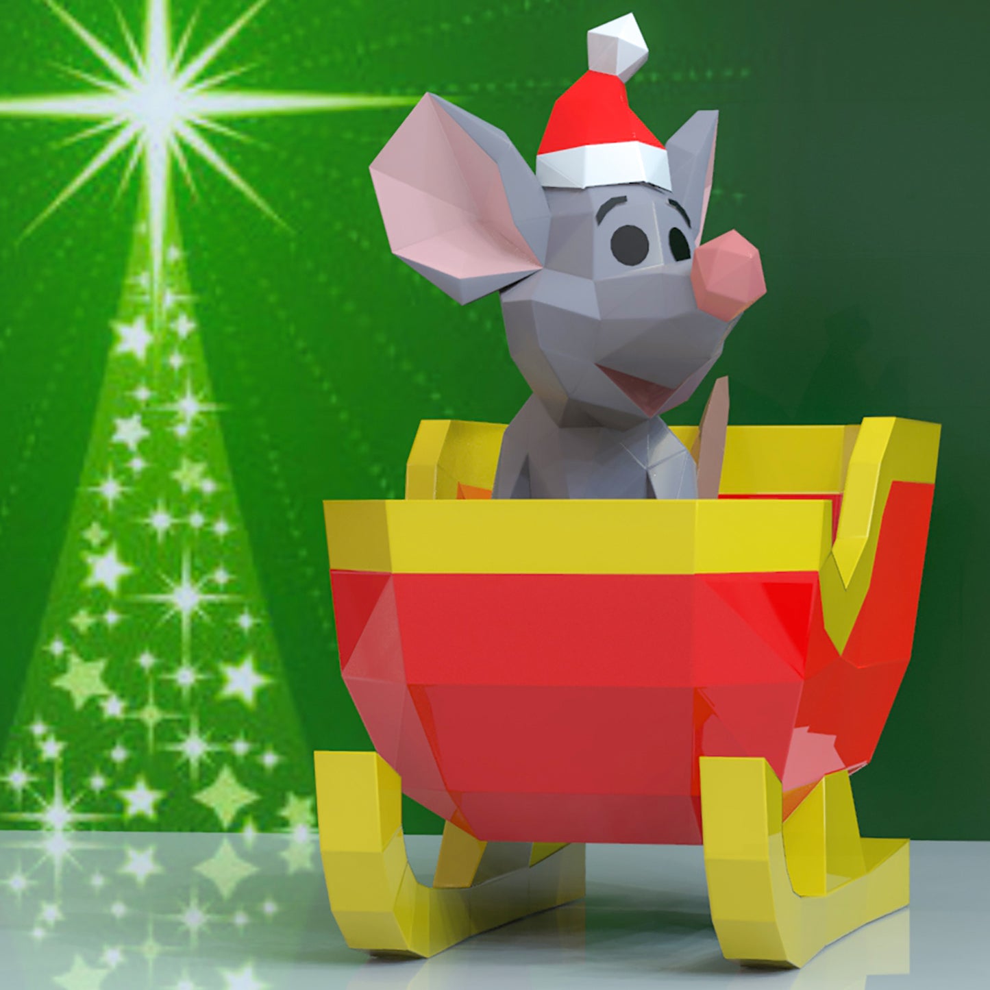 Mouse Christmas sleigh