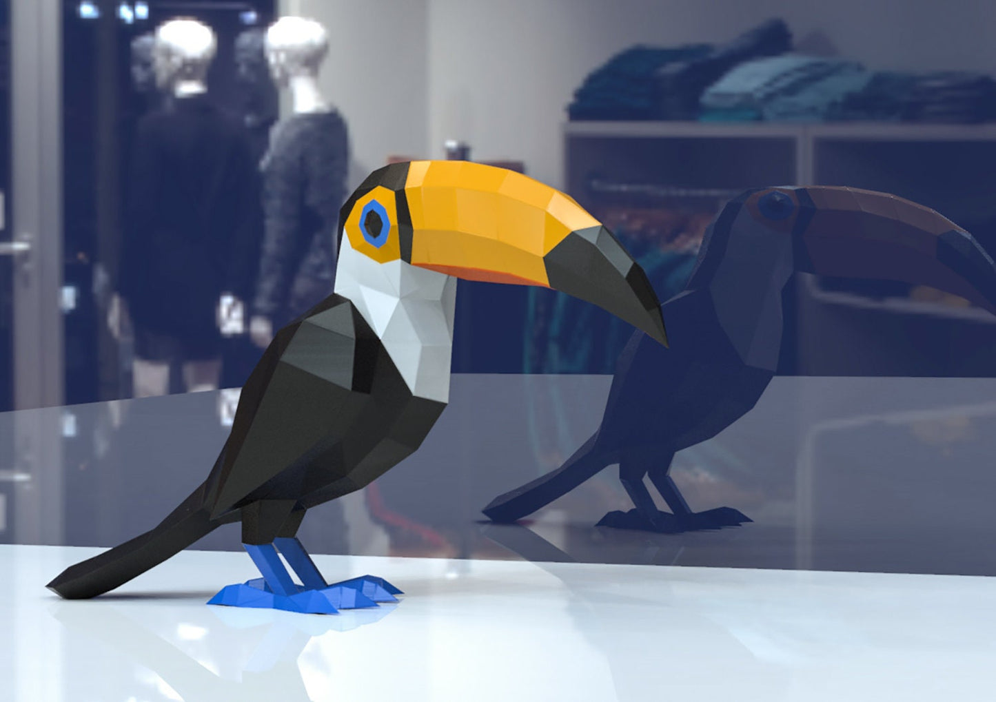 papercraft toucan, papercraft bird, diy papercraft, diy papercraft bird, beautiful papercraft, papercraft gifts, low poly bird, paper model bird, toucan, paper sculpture bird, best papercraft design