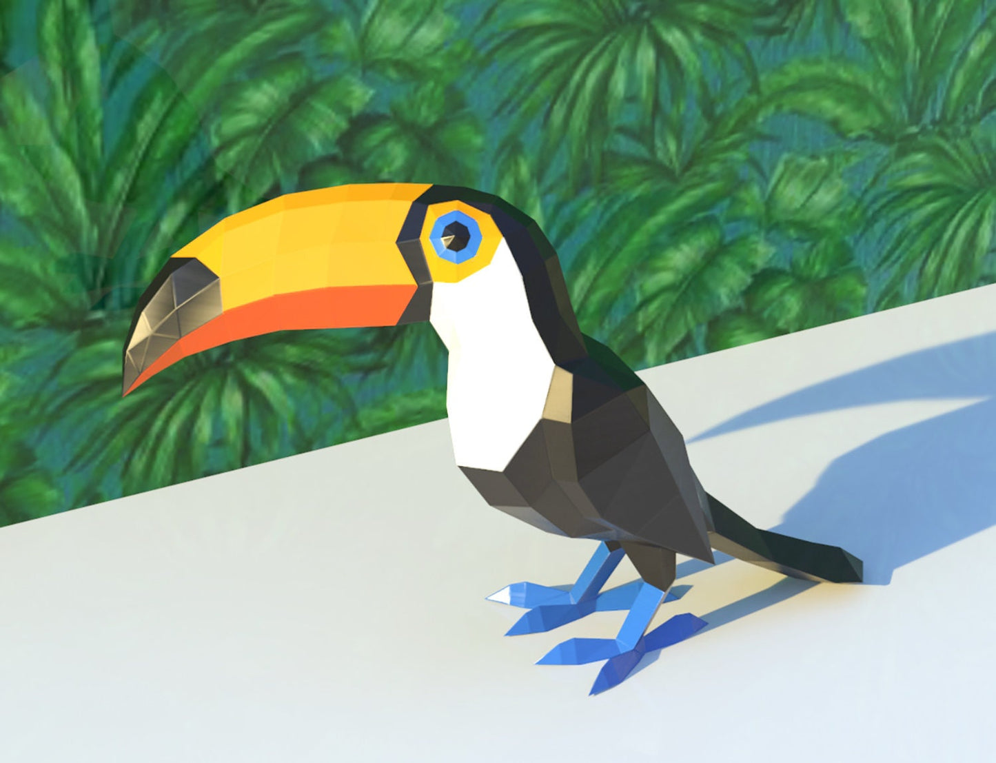 papercraft toucan, papercraft bird, diy papercraft, diy papercraft bird, beautiful papercraft, papercraft gifts, low poly bird, paper model bird, toucan, paper sculpture bird, best papercraft design