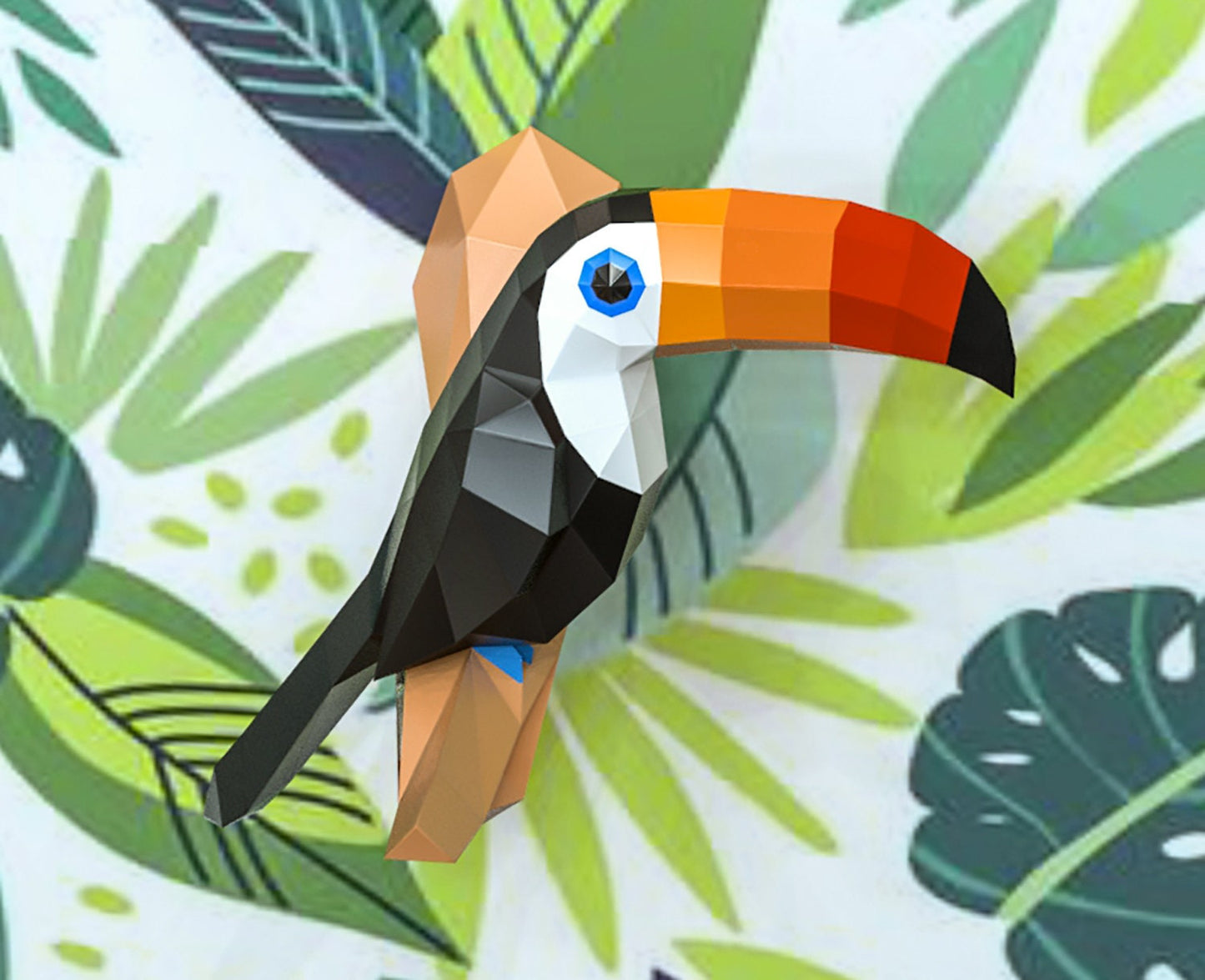 papercraft toucan, paper bird, paper model, paper sculpture toucan, paper model, diy toucan, low poly bird, low poly toucan