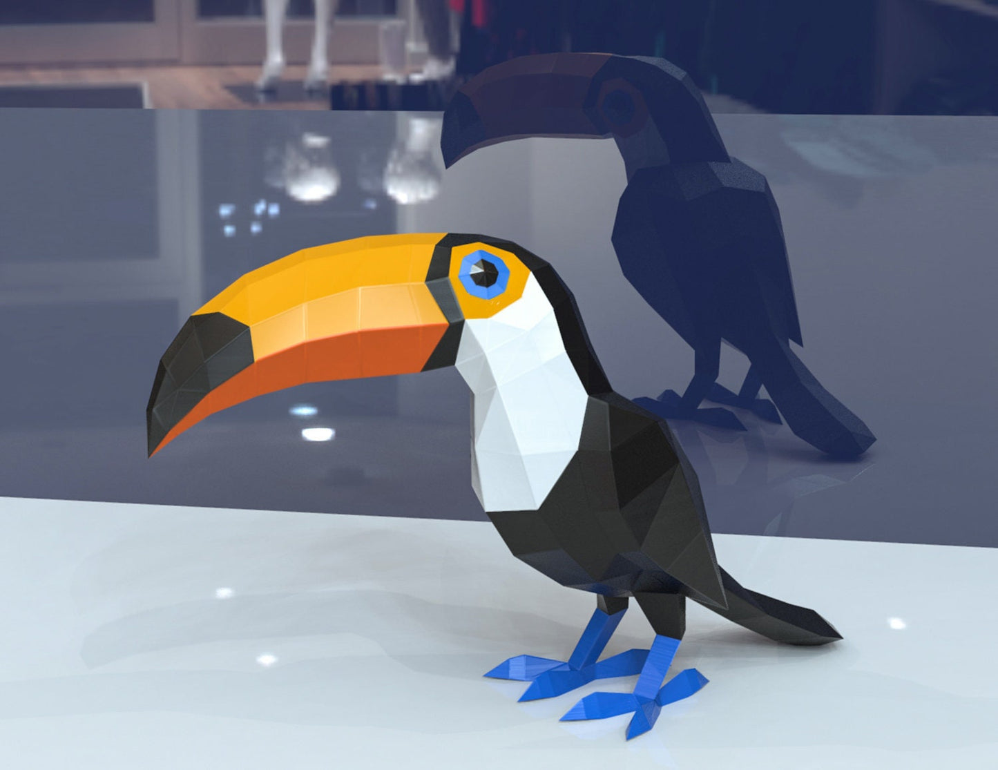 papercraft toucan, papercraft bird, diy papercraft, diy papercraft bird, beautiful papercraft, papercraft gifts, low poly bird, paper model bird, toucan, paper sculpture bird, best papercraft design
