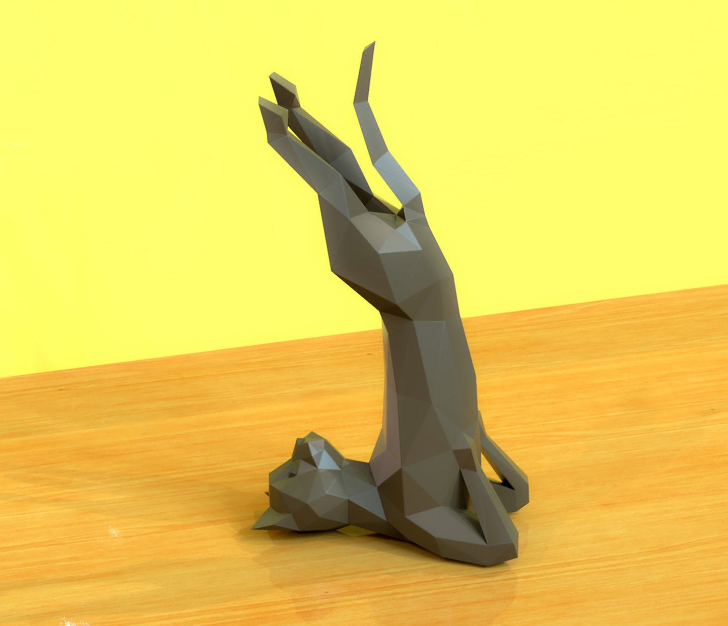 papercraft cat, yoga cat, paper sculpture cat, paper model, diy cat