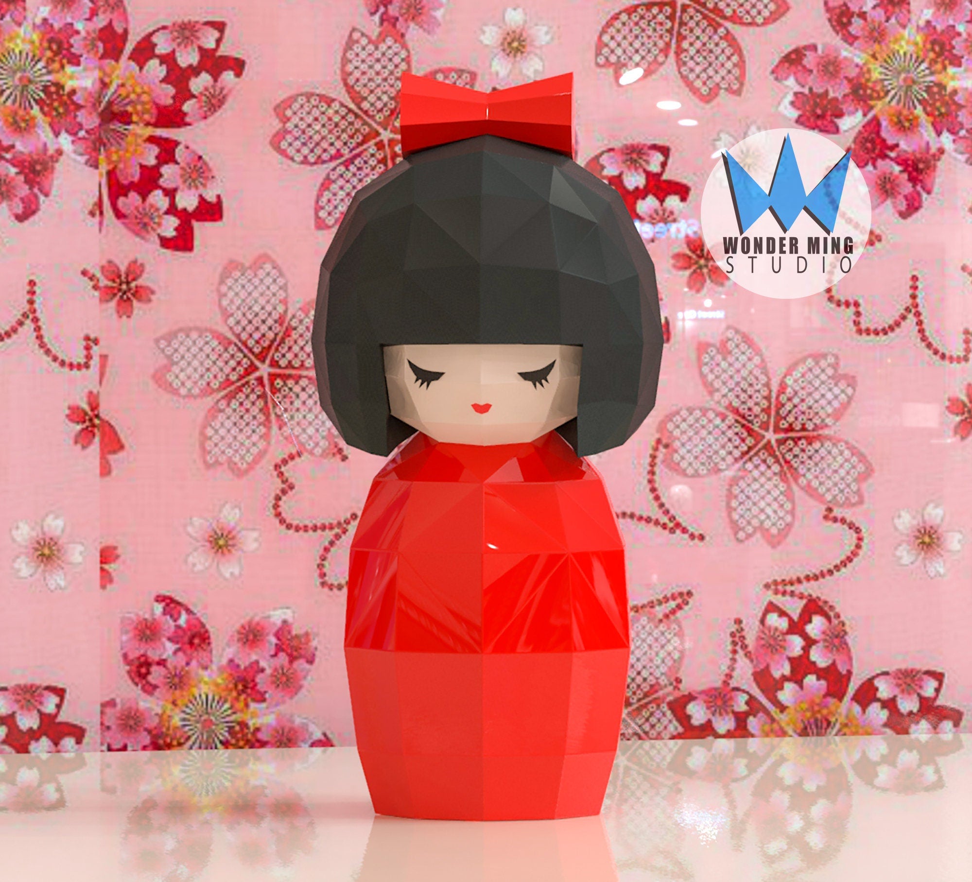 Washi Kokeshi Japanese Traditional Paper Decorated Doll – Myfav
