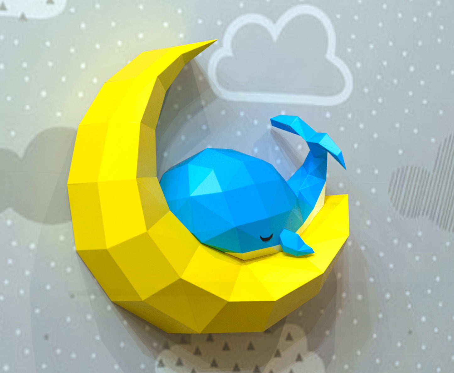 Whale sleeping on moon