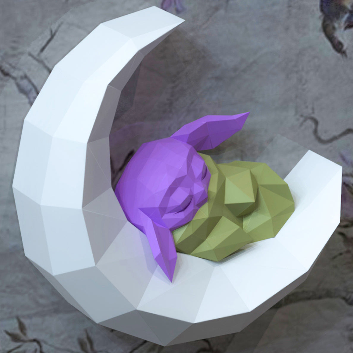 Alien sleeping on moon