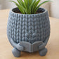 KNITTED HAPPY FACE PLANTER POT