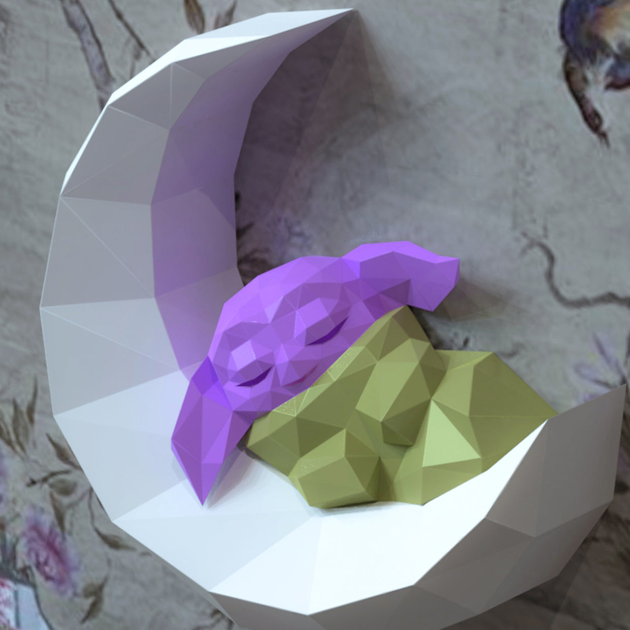 Alien sleeping on moon