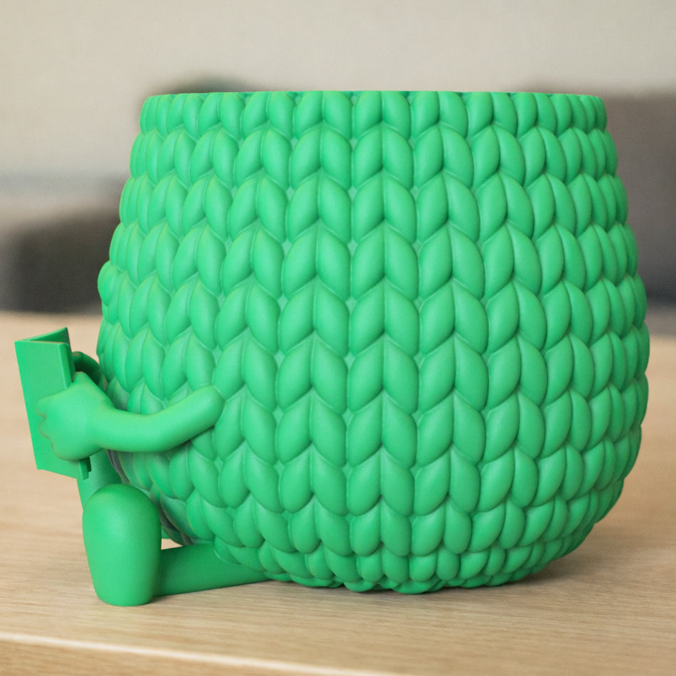 KNITTED HAPPY FACE PLANTER POT