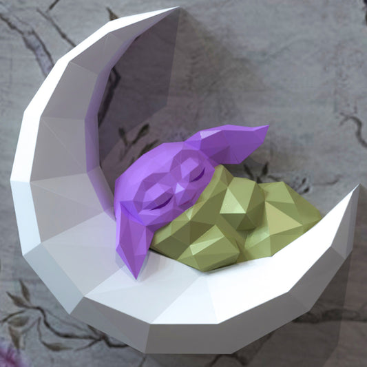 Alien sleeping on moon