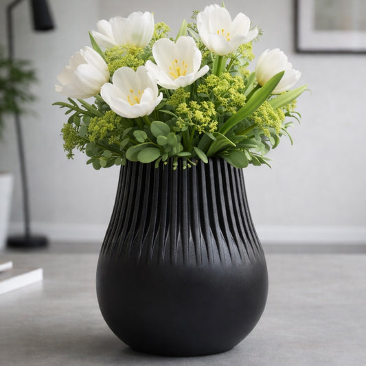 FLUTED RIBBED PLANTER POT