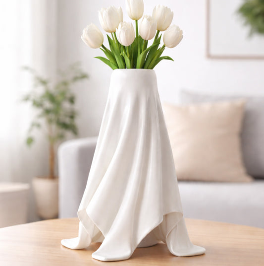 FABRIC DRAPED VASE