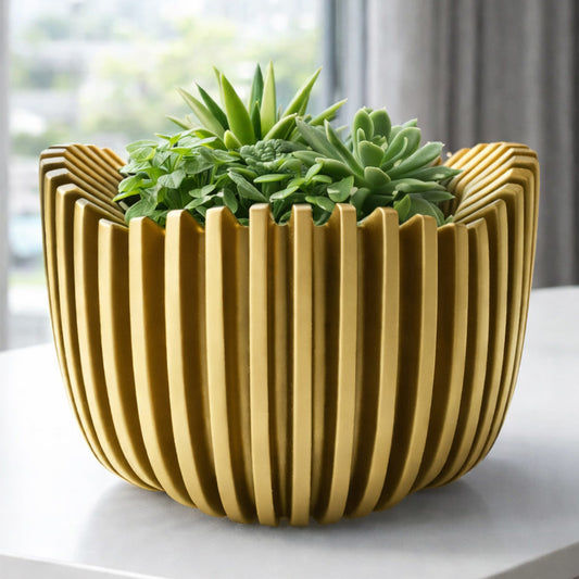 FLUTED RIBBED PLANTER POT