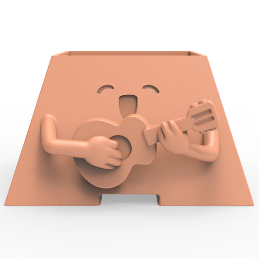 HAPPY FACE GUITAR PLANTER POT
