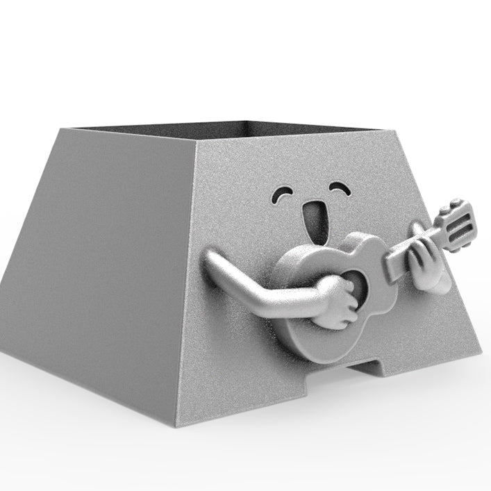 HAPPY FACE GUITAR PLANTER POT