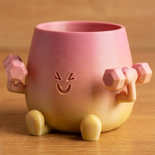 HAPPY FACE GYM BUDDY PLANTER POT