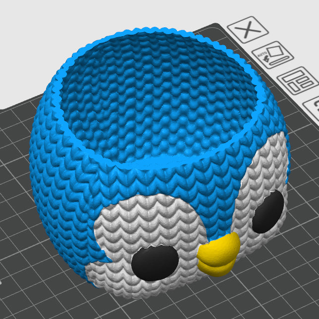 KNITTED PENGUIN PLANTER / HOLDER