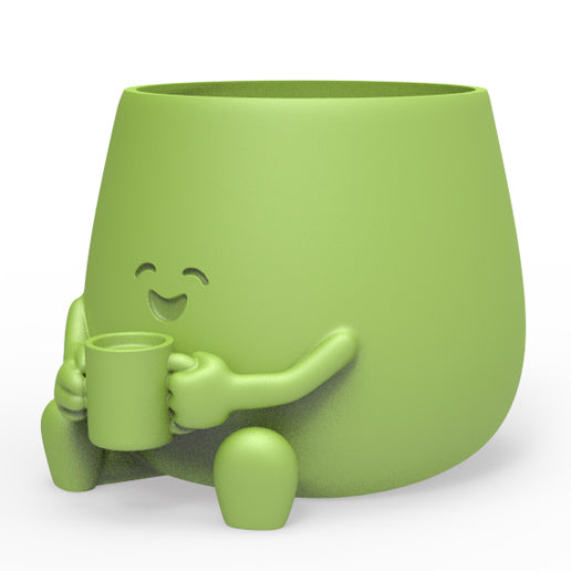 HAPPY FACE COFFEE CUP PLANTER POT