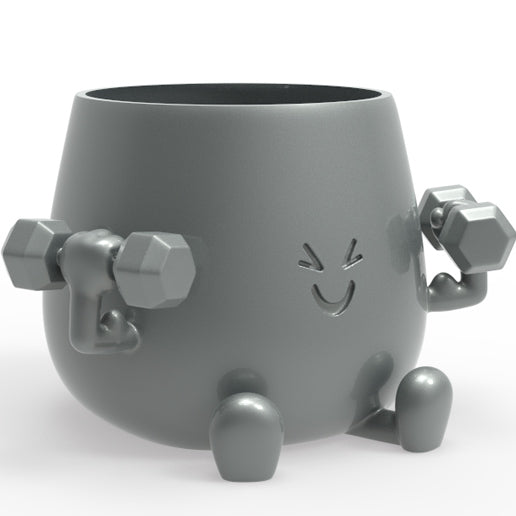 HAPPY FACE GYM BUDDY PLANTER POT