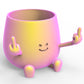 HAPPY FACE MIDDLE FINGER PLANTER POT