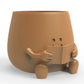 HAPPY FACE READING BOOK PLANTER POT
