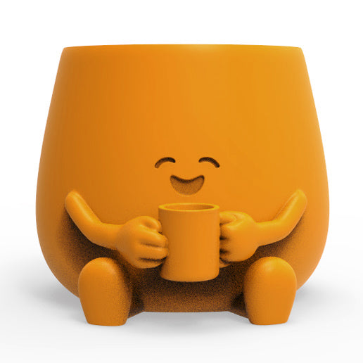 HAPPY FACE COFFEE CUP PLANTER POT