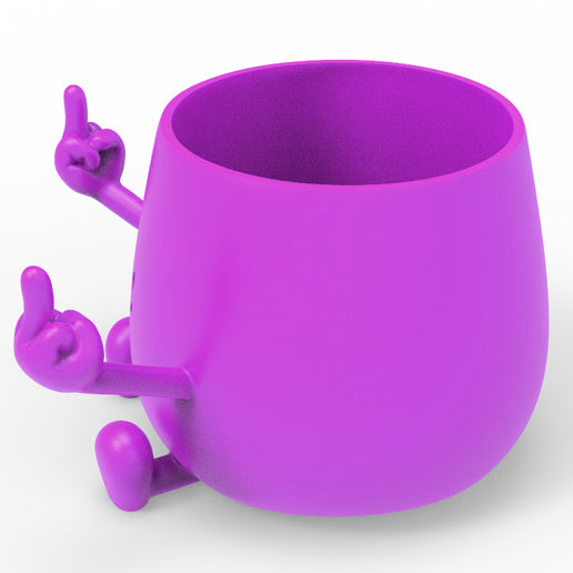 HAPPY FACE MIDDLE FINGER PLANTER POT