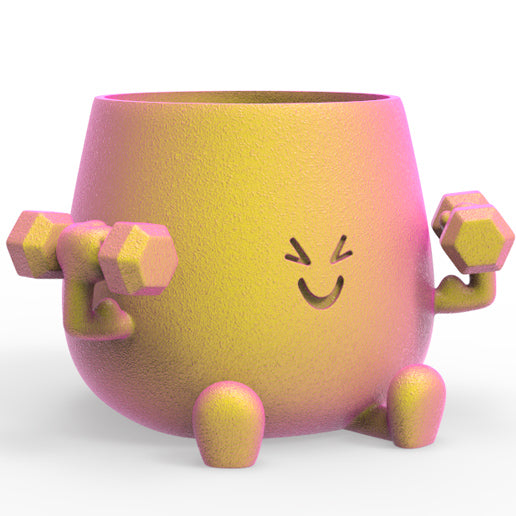 HAPPY FACE GYM BUDDY PLANTER POT