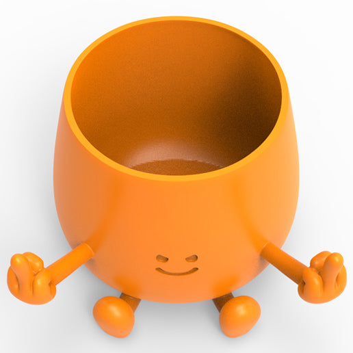 HAPPY FACE MIDDLE FINGER PLANTER POT