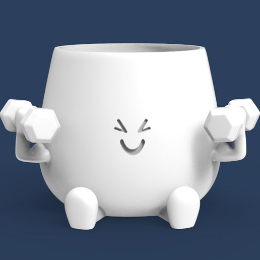 HAPPY FACE GYM BUDDY PLANTER POT