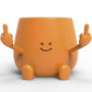 HAPPY FACE MIDDLE FINGER PLANTER POT