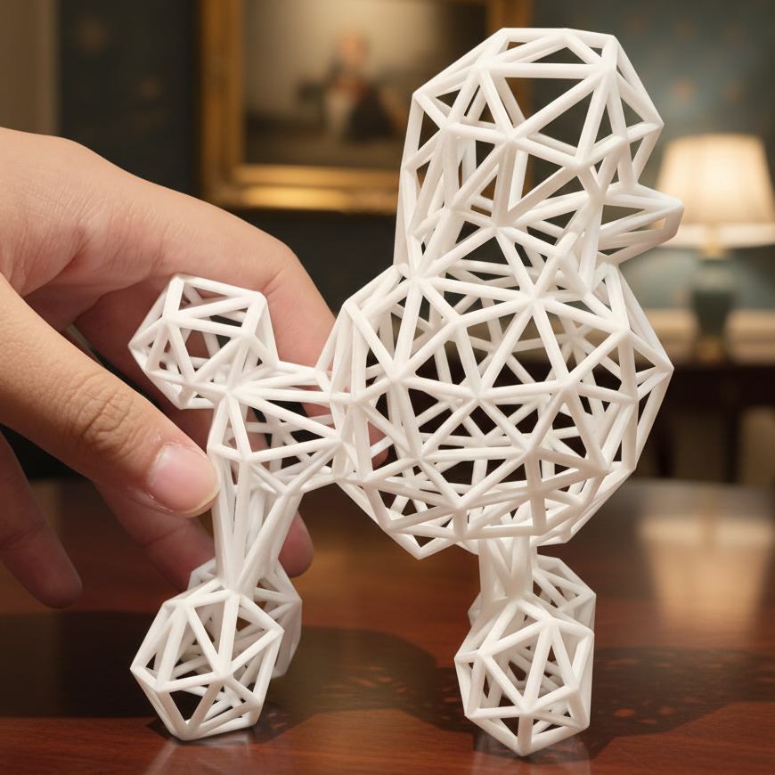 Lattice Poodle Sculpture – Light & Stylish Decor