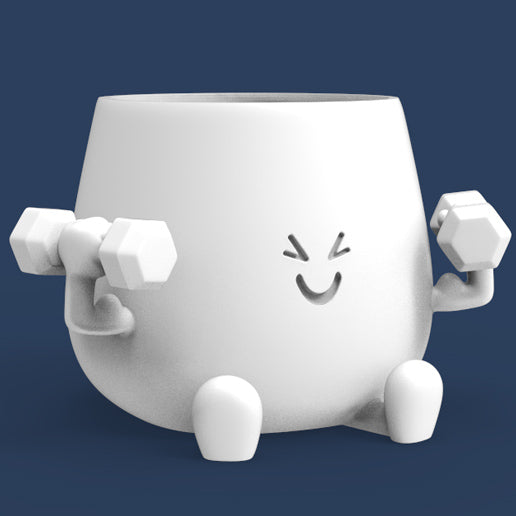 HAPPY FACE GYM BUDDY PLANTER POT