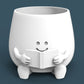 HAPPY FACE READING BOOK PLANTER POT