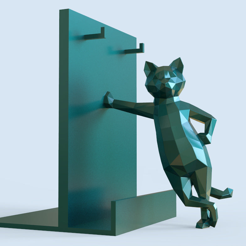 LOW POLY CAT BOOKEND HOLDER