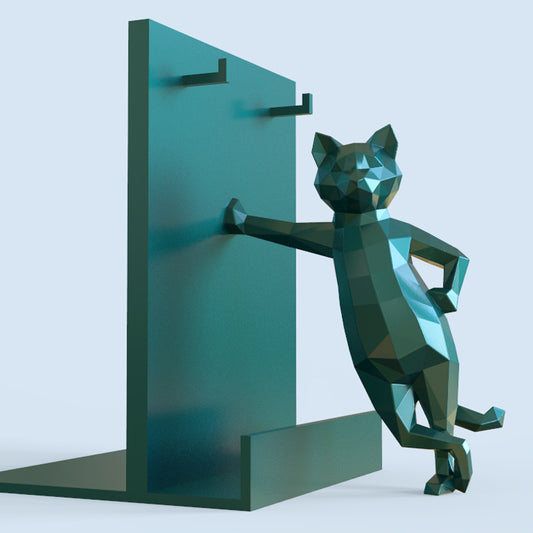 LOW POLY CAT BOOKEND HOLDER
