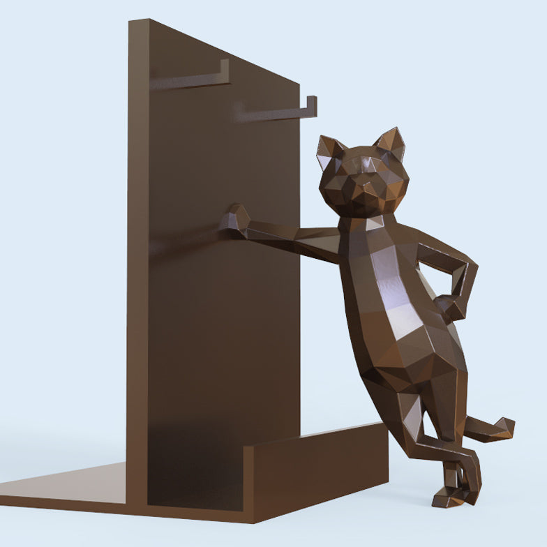 LOW POLY CAT BOOKEND HOLDER