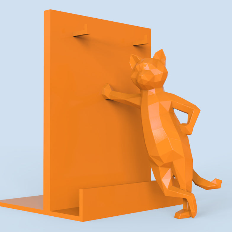 LOW POLY CAT BOOKEND HOLDER