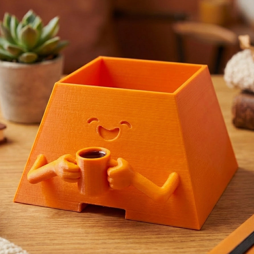 HAPPY FACE COFFEE CUP PLANTER POT