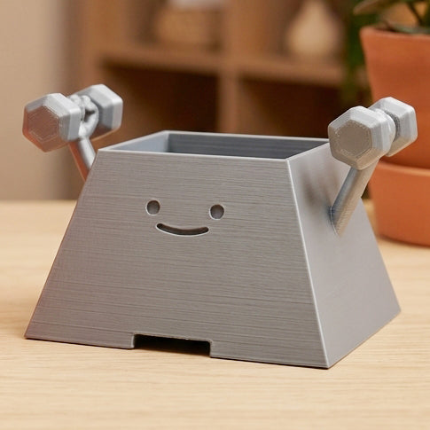 HAPPY FACE GYM BUDDY PLANTER POT