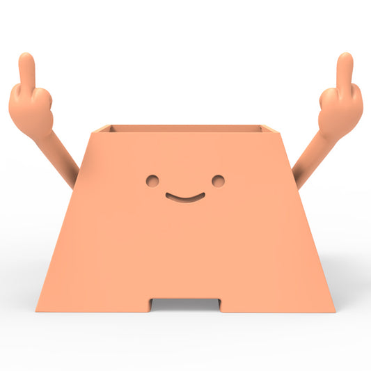 HAPPY FACE MIDDLE FINGER PLANTER POT