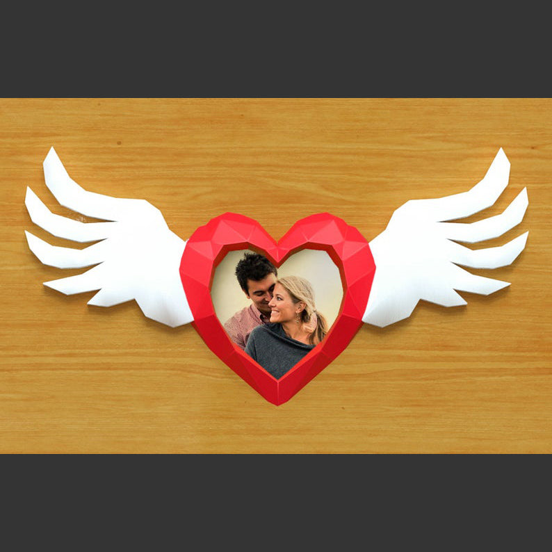 Heart with wings photo frame