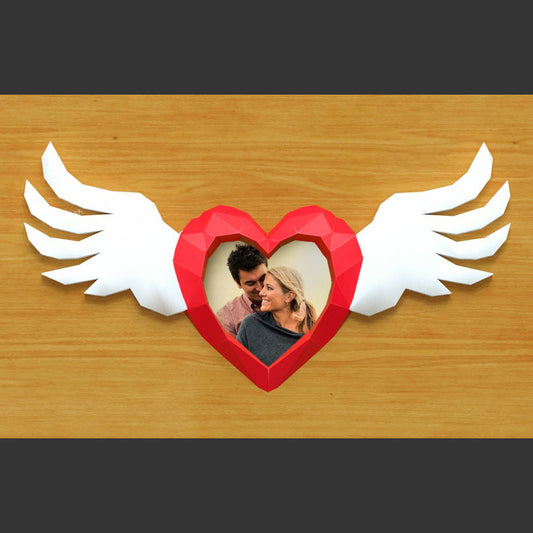 Heart with wings photo frame