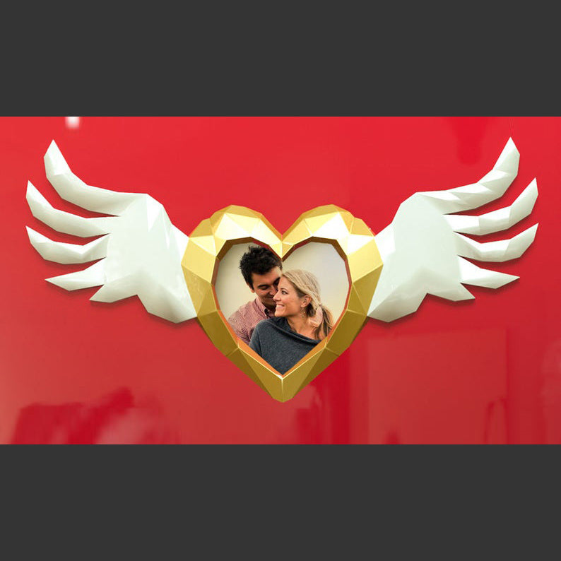 Heart with wings photo frame