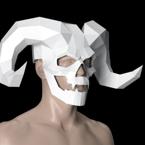 Skull with horn mask