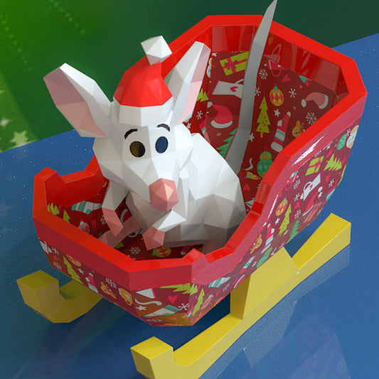 Mouse Christmas sleigh