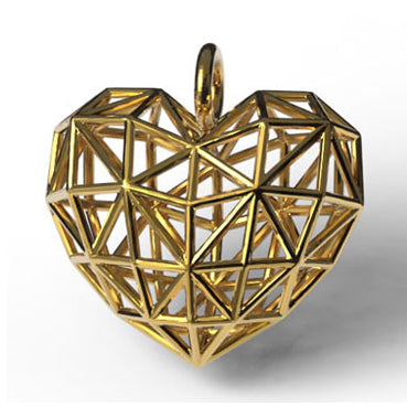 WIREFRAME HEART PENDANT