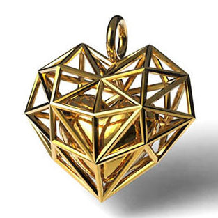 WIREFRAME HEART PENDANT